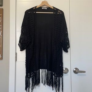Boho Black Summer Kimono